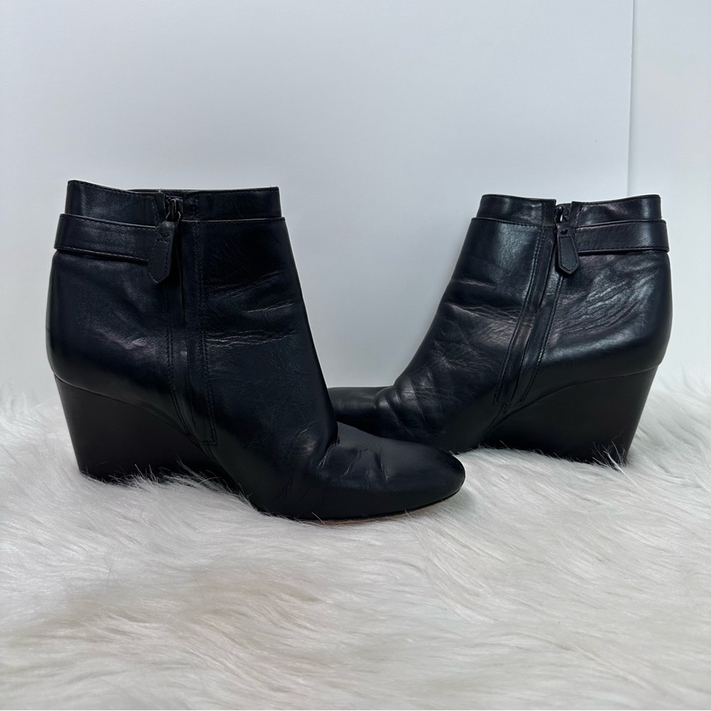 Tory Burch Sofia Wedge Bootie Black Nappa Leather - Picture 5 of 9